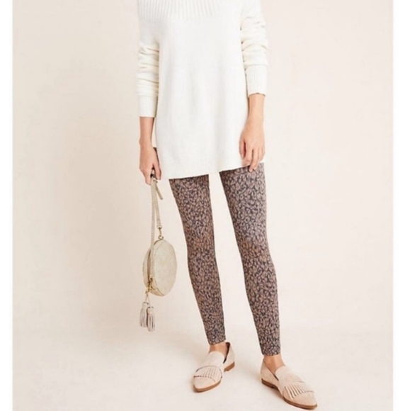 Spanx Leggings Leopard Print Seamless Knit High Rise Look At Me Now Size S - Picture 5 of 14